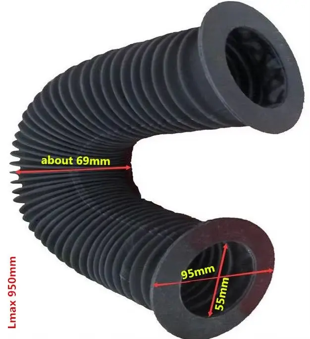 Flange round type of ballscrew cover, ID 55 mm x Lmax 950 mm