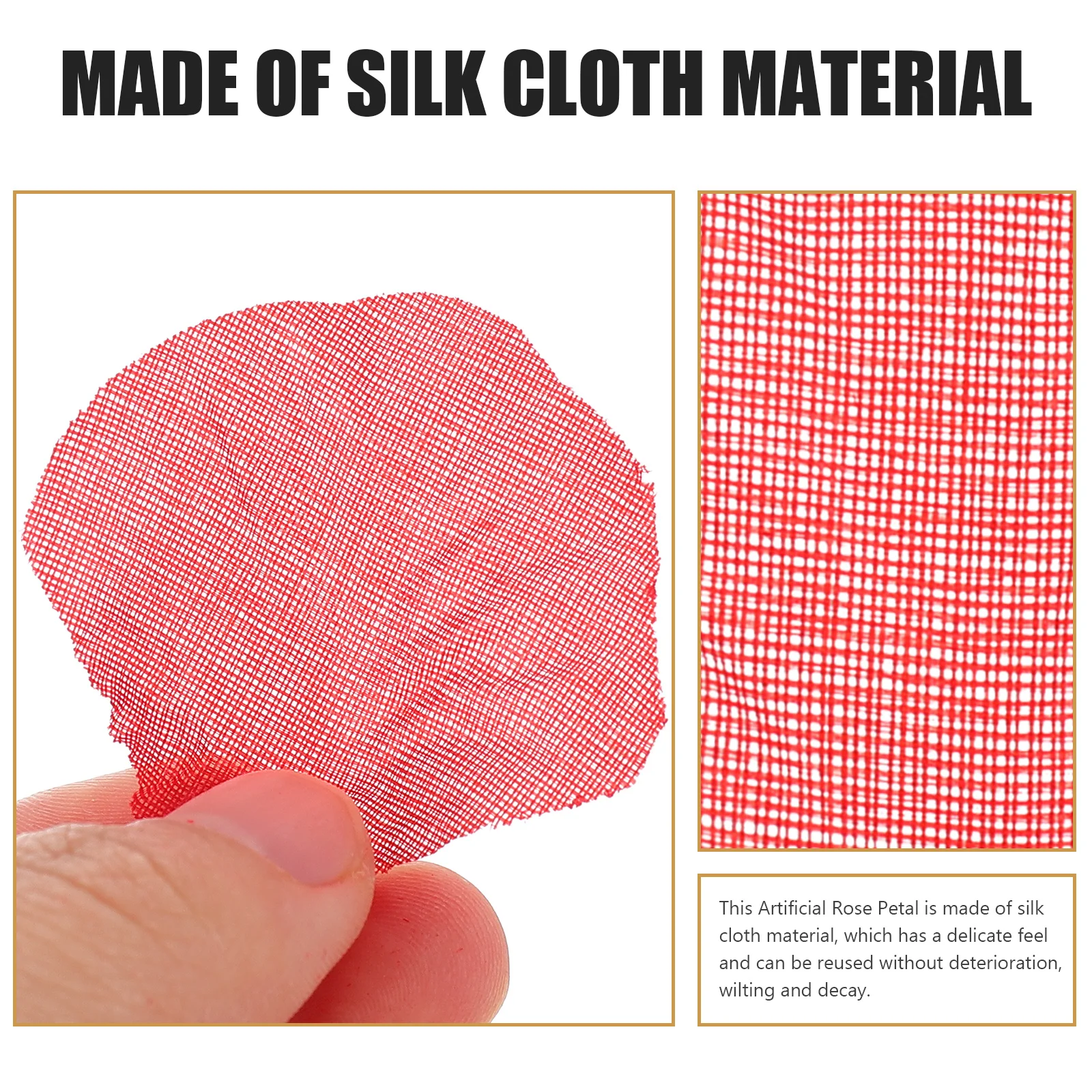 

1000pcs Red Silk Cloth Rose Romantic Simulation Valentine Artificial Flower Petals Reusable Wedding Party Home Decoration Bonsai