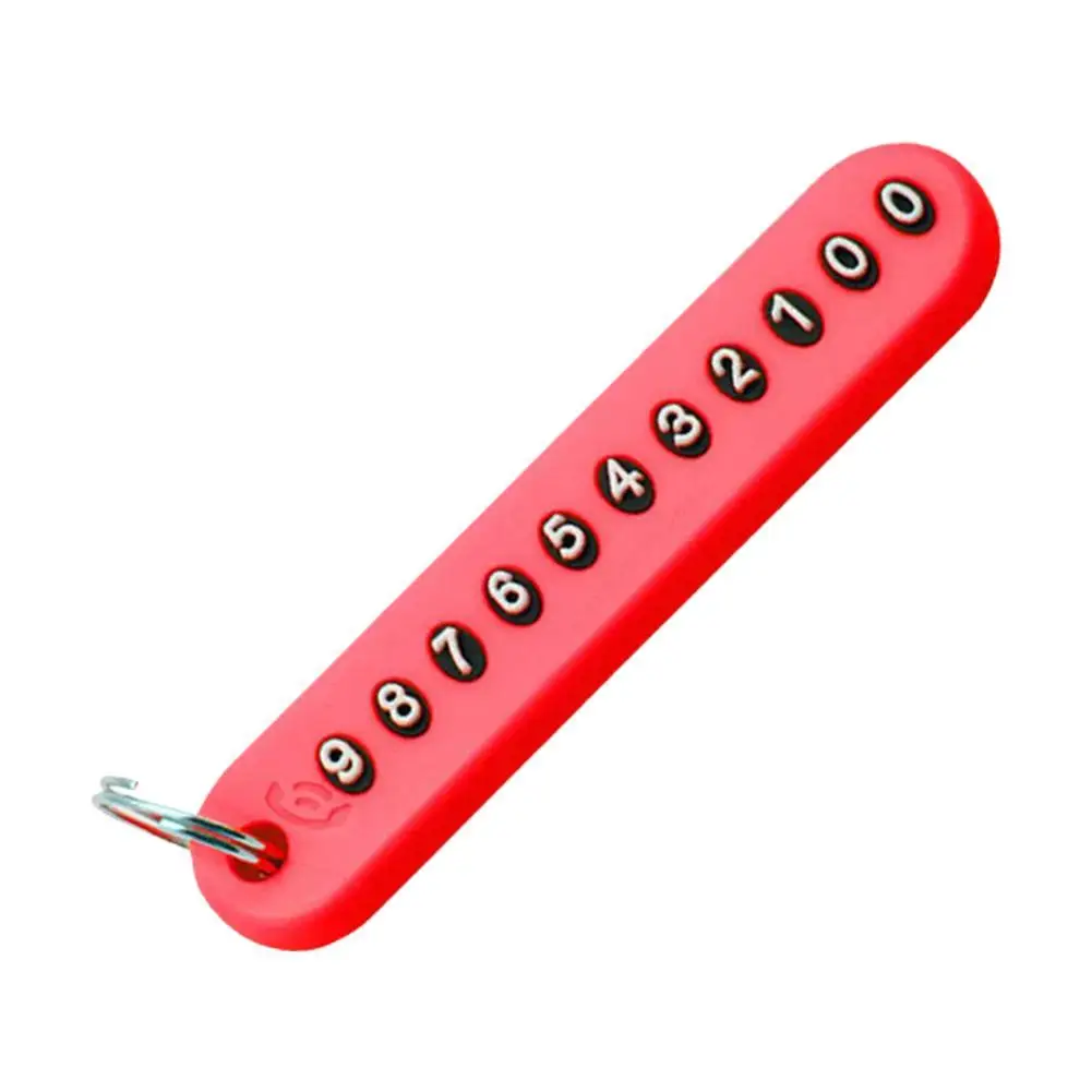 Car Keychain Phone Number Tag Anti-Lost Key Holder For Men Women Vehicle Chain Car Interior Accessories