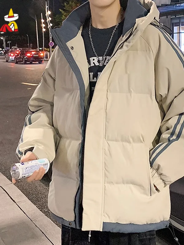 Men's Winter Thiened down Jaet Hooded Workwear Cotton Coat ort Sle Mexican Rice Man New Arrival Faionable Brand