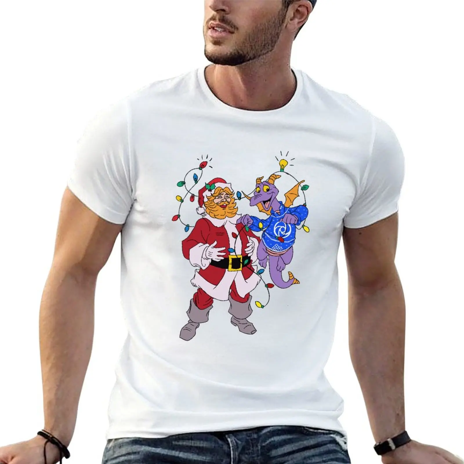 Christmas Figment with Dream finder Santa T-Shirt Fashion Pattern Printed Tee Shirt