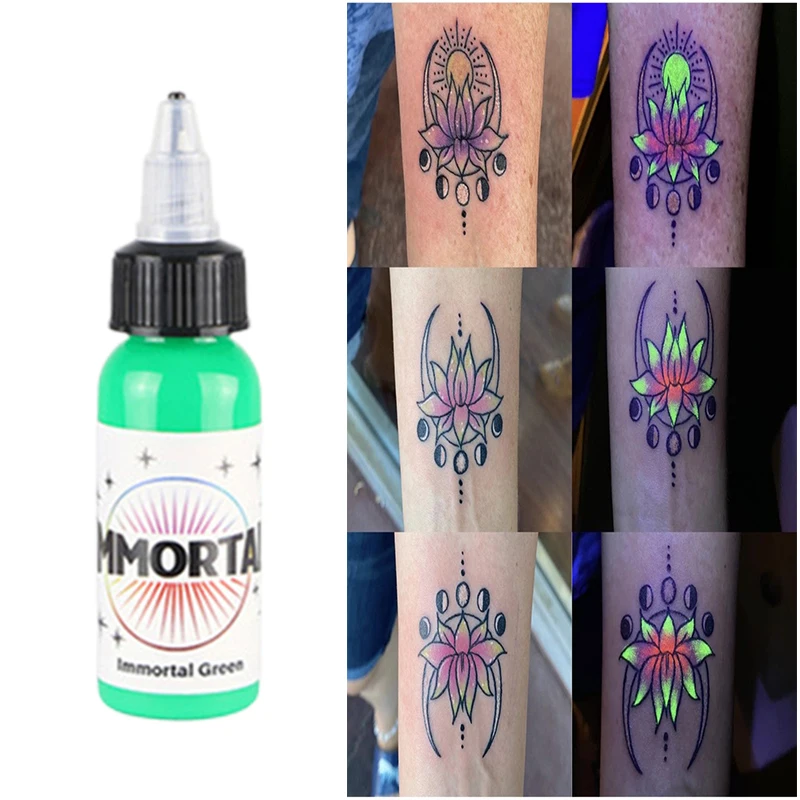 30ml Bottle Professional Fluorescence Tattoo Ink Purple Light Micropigmentation Pigment Uv Ink Tattoo Pigment for Body Painting