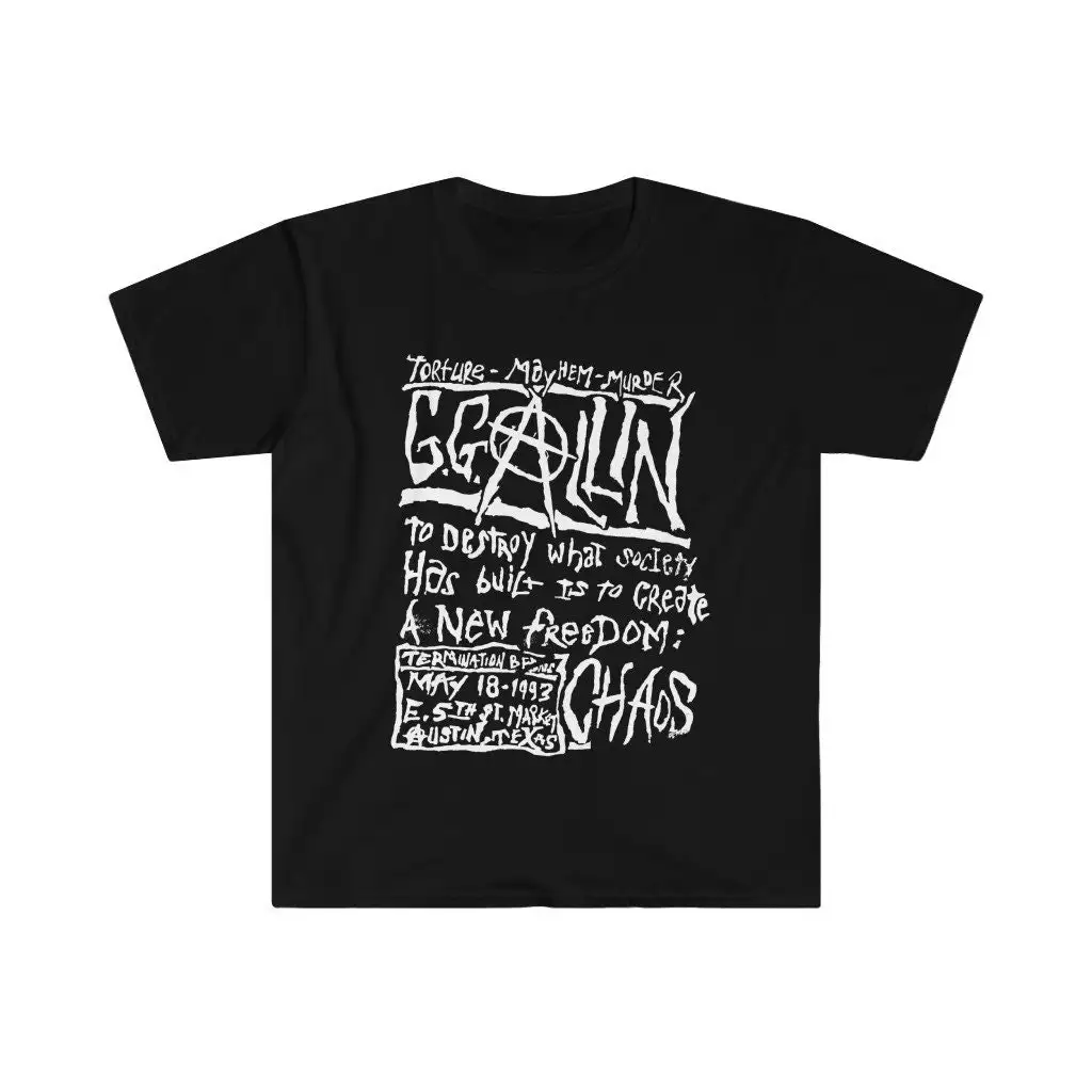 

GG Allin T Shirt New Freedom Old School Punk