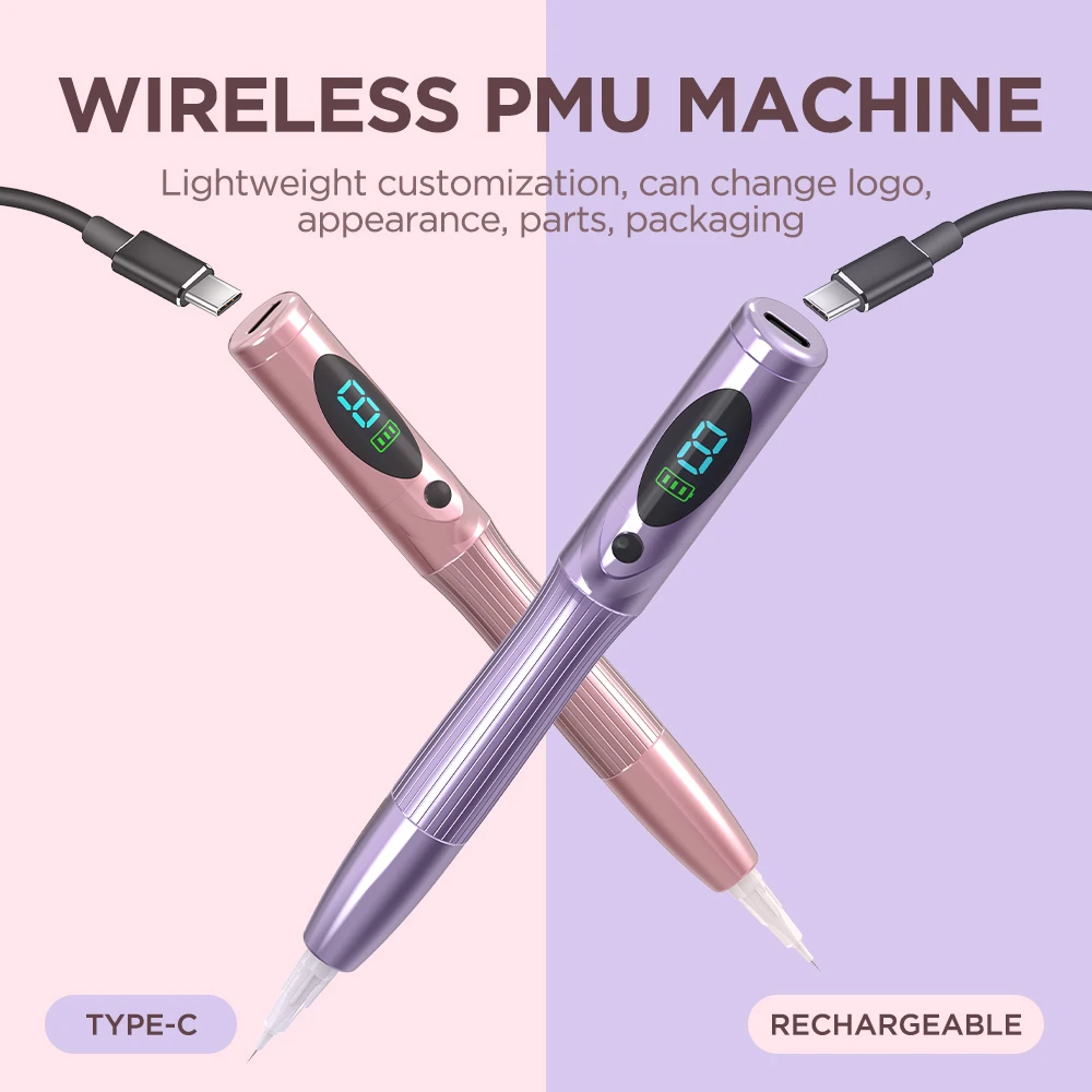 NUOJO Wireless Permanent Makeup Machine Micropigmentation Machine PMU Machine For Lips Eyebrows Tattoo Machine with 30pcs Needle