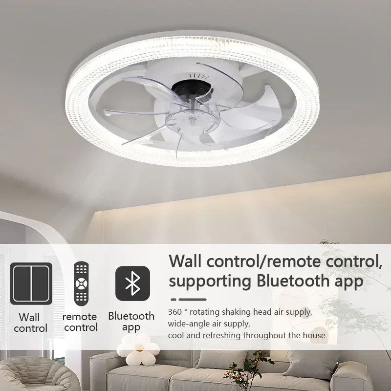 Modern New Ceiling Fan Light Intelligent APP Remote Control 6-speed LED Fan Light Living Room Bedroom Dining Room Home Light