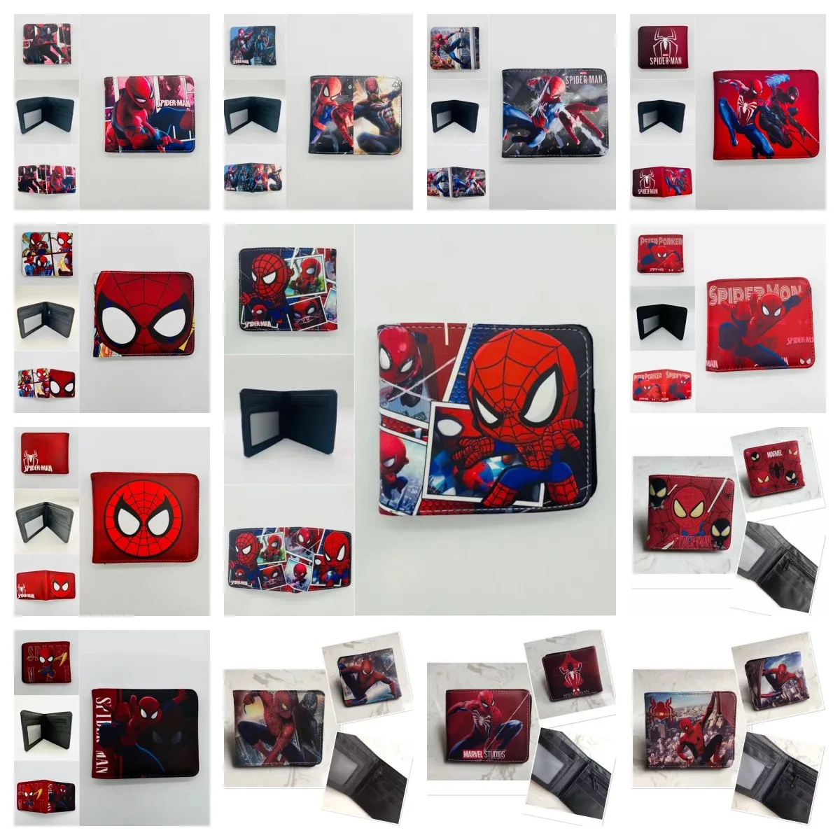 

New versatile Spiders-Man boys style girls hero anime short folding wallet large capacity multi-card slot coin purse wallet