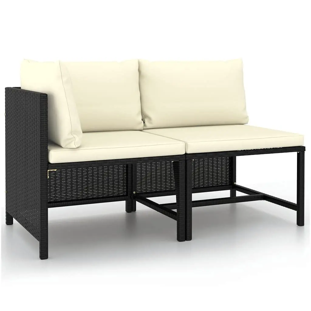 Aliexpress 2 Piece Patio Sofa Set with Cushions Black Poly Rattan，Outdoor Rattan Sofa Seating Furniture with Non-Slip, Customized - Aliexpress Deal