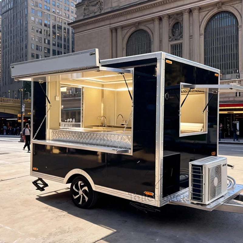 

Street Mobile Food Truck Trailer Hot Dog Burger Doner Kebab Fried Chicken Mobile Food Trailer for Skewers