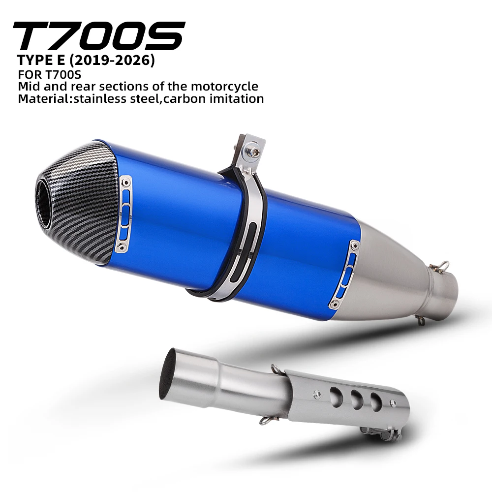 

Motorcycle Exhaust Link Pipe With Muffler for Tenere 700 XTZ700 T700 2019-2023