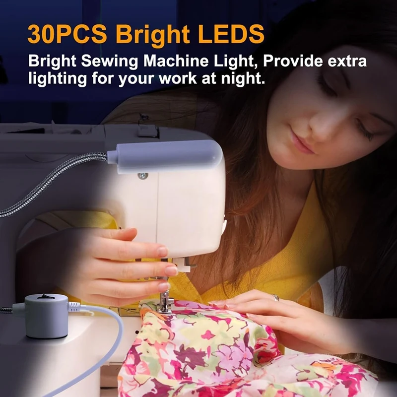 30 LED Sewing Machine Light With Magnetic Base And Flexible Gooseneck, Portable Work Light 2Pack EU Plug