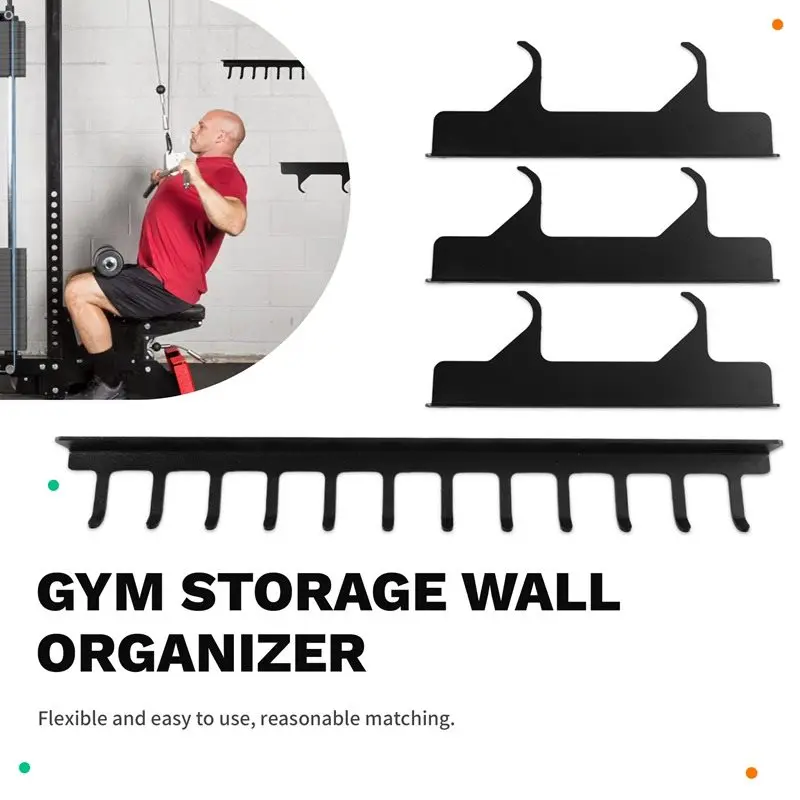 HOTB72A Lat Pull Down Bar Storage Rack Gym Storage Wall Organizer Gym Accessories Workout Equipment