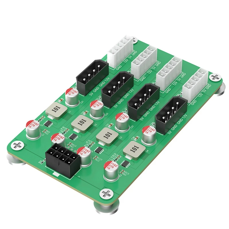 ATX 6/8Pin 12V To 8 Ways 5V/12V 3A Power Adapter For ATX PSU And 2.5'/3.5' SATA HDD Power Supply Breakout Board Adapter