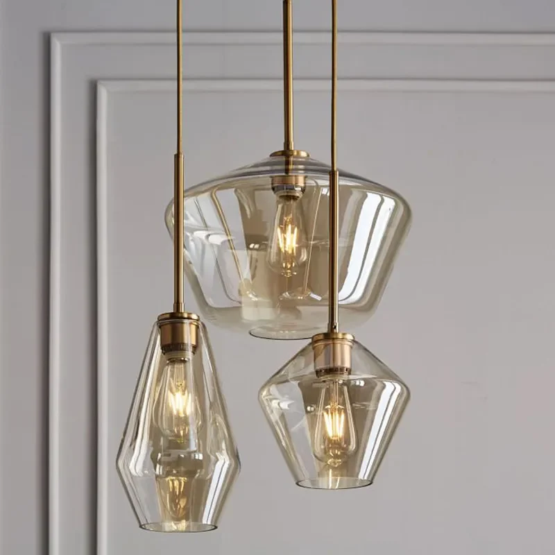 Modern Champagne Gin Cup Ceiling Chandeliers Cafe Bar Tea pendant light living room restaurant bar hanging lamp exhibition hall
