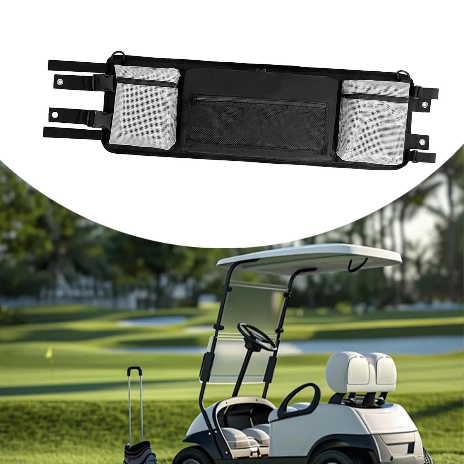 Golf Cart Ceiling Storage Bag, Golf Cart Organizer Bag, Golf Cart Front Storage Basket