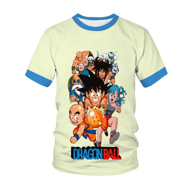 

2025 Summer Fashion Trend Design T-Shirt Dragon Ball T-Shirt Wukong Super Saiyan Top Boys and Girls Short Sleeve T-Shirt