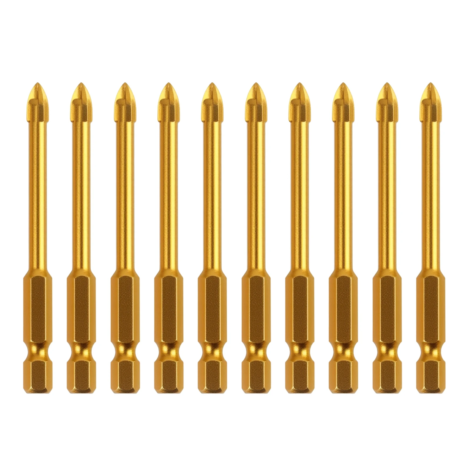 

10 шт. 6/8 мм набор сверл с крестообразной головкой для бетона, карбид титана, шестигранный хвостовик для плитки, стекла, цемента, металла, керамики