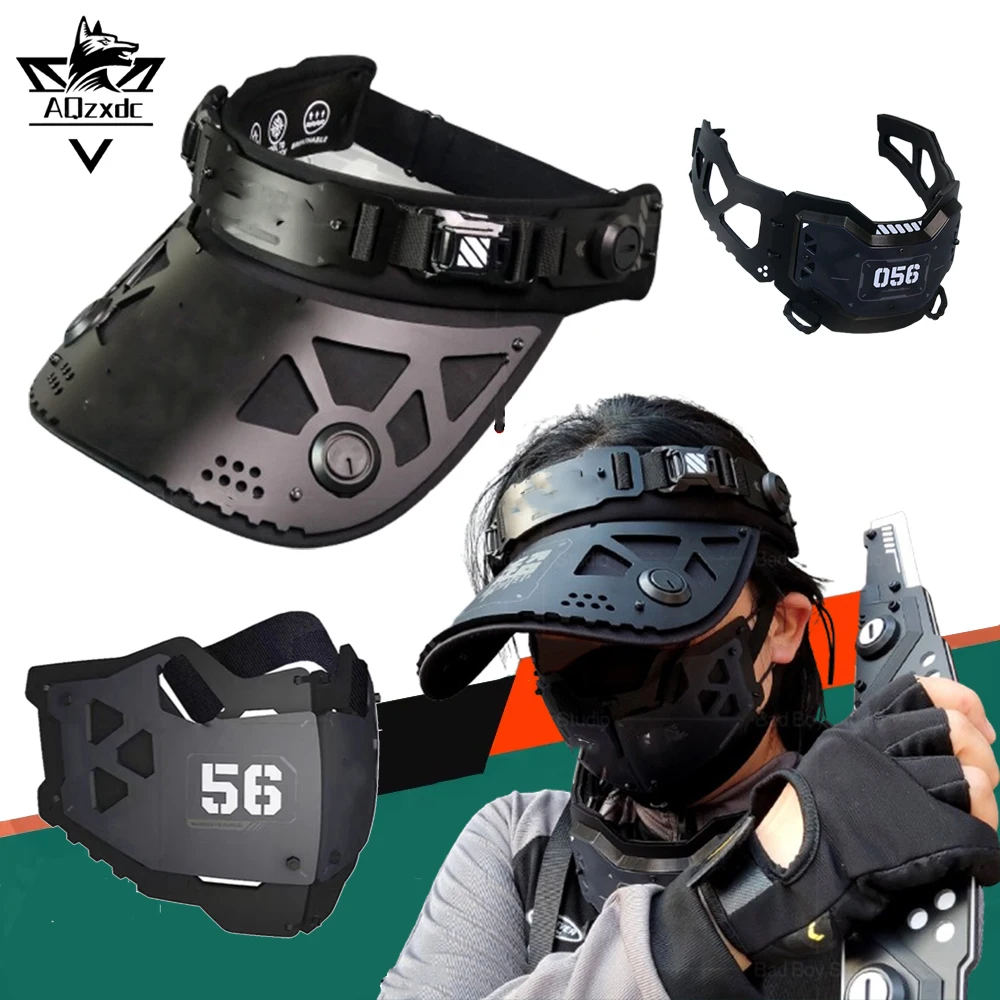 

Tactical Cyberpunk Hat Headgear Mechanical Mechs Visor Baseball Cap Mask Man Woman Halloween Party Cosplay Equipment