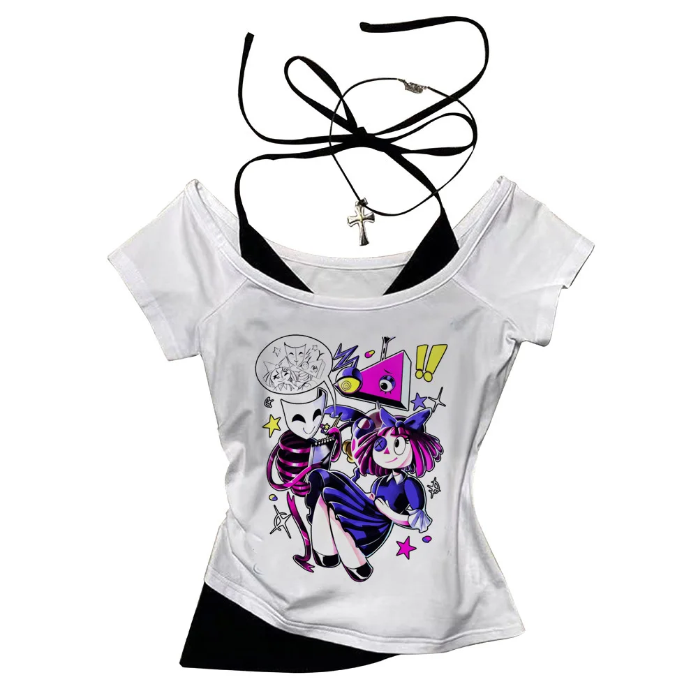 Omori crop top shoujo 2000s baddie japanese scene  vintage t shirt japanese manga grunge harajuku jojifuku