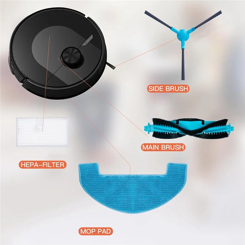 A01M-For Ultenic D10 Robot Vacuum Cleaner Main Side Brush HEPA Filters Mop Cloth Replacement Parts Accessories