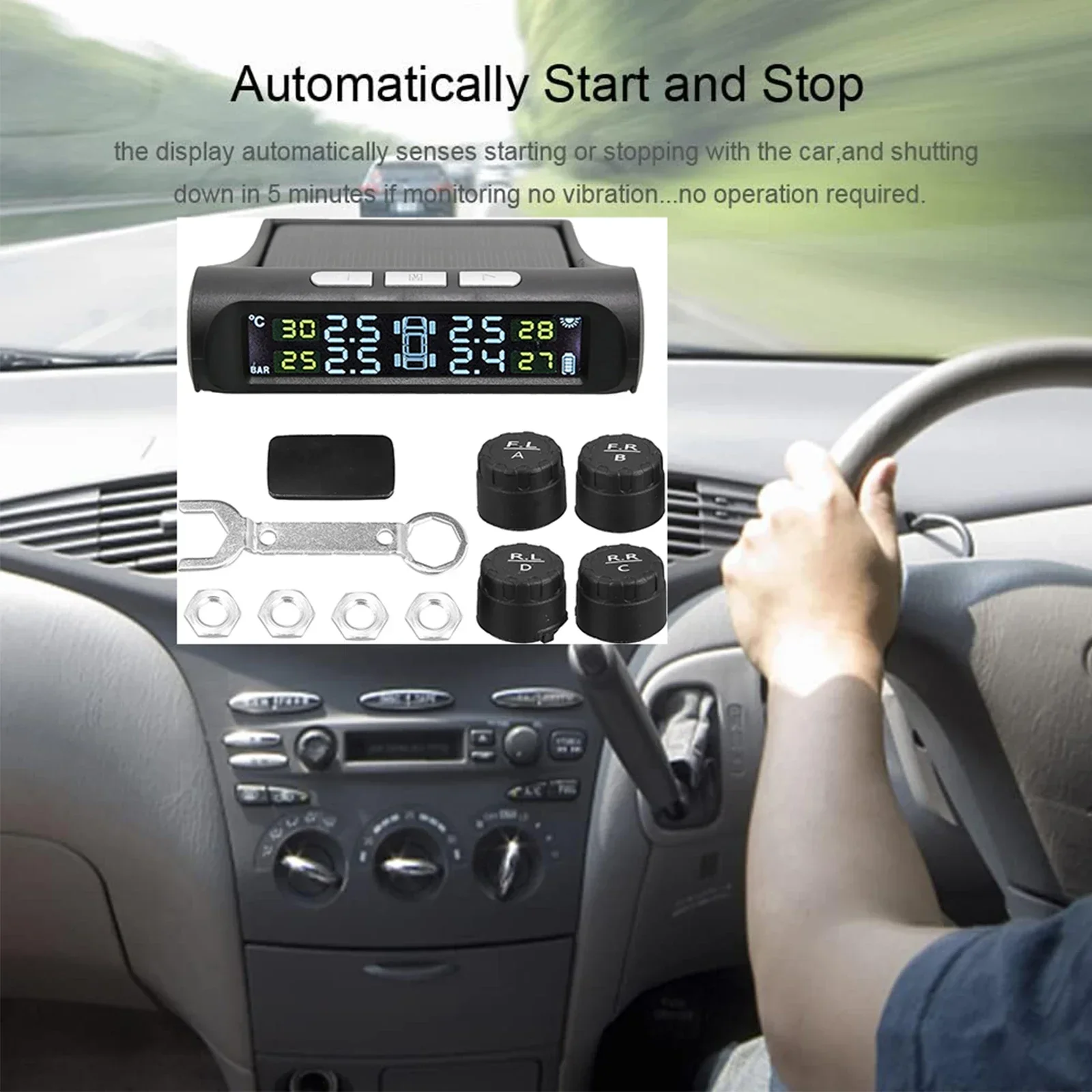 Car Detector 4 Sensors tpms tire pressure monitoring system Auto Security Detector Pressure Waterproof Tire Pressure Temperatur - Image 4