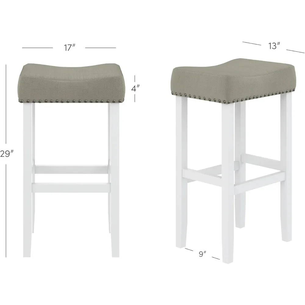 Barhocker, Barhocker 29 ", grau/weiß, 2er-Set, Barhocker