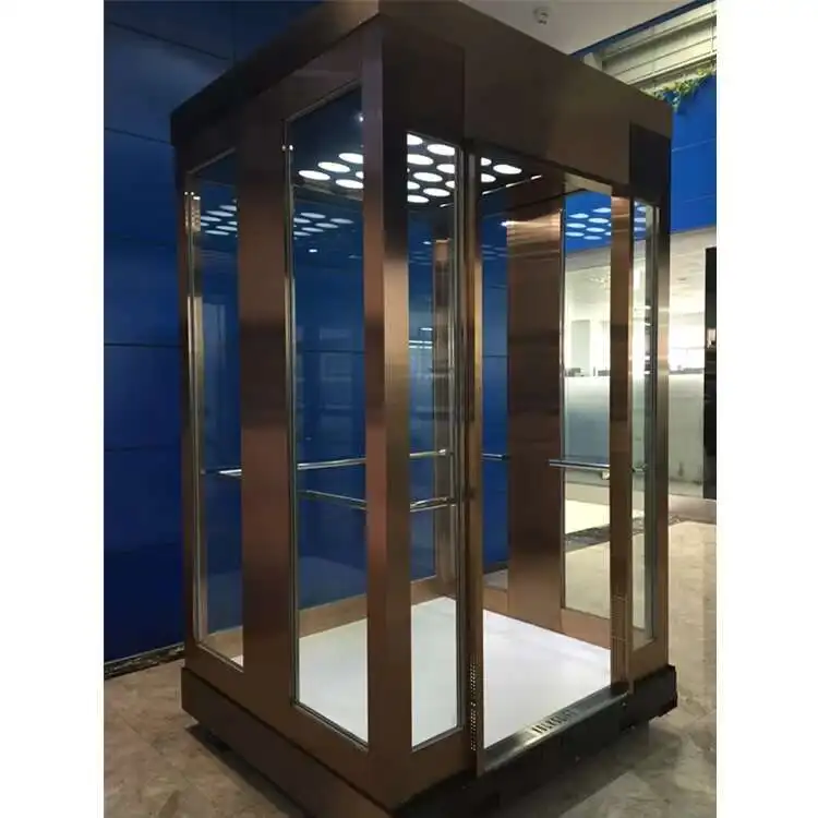 تصميم حديث لمصعد كابينة زجاجية منزلية صغيرة تتسع لـ 1-4 أشخاص