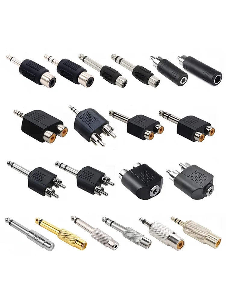 Adaptateur RCA vers 1/4, connecteur Audio Mono stéréo 6.5mm, adaptateur d'interconnexion TS, convertisseur de haut-parleur pour maison KTV, 5 pièces