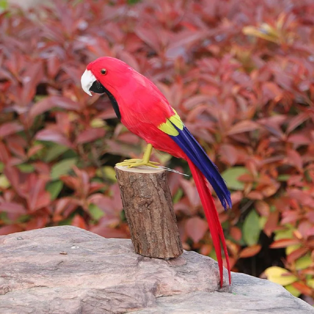 simulation red parrot model foam&feather lovely parrot bird gift about 30cm xf2953