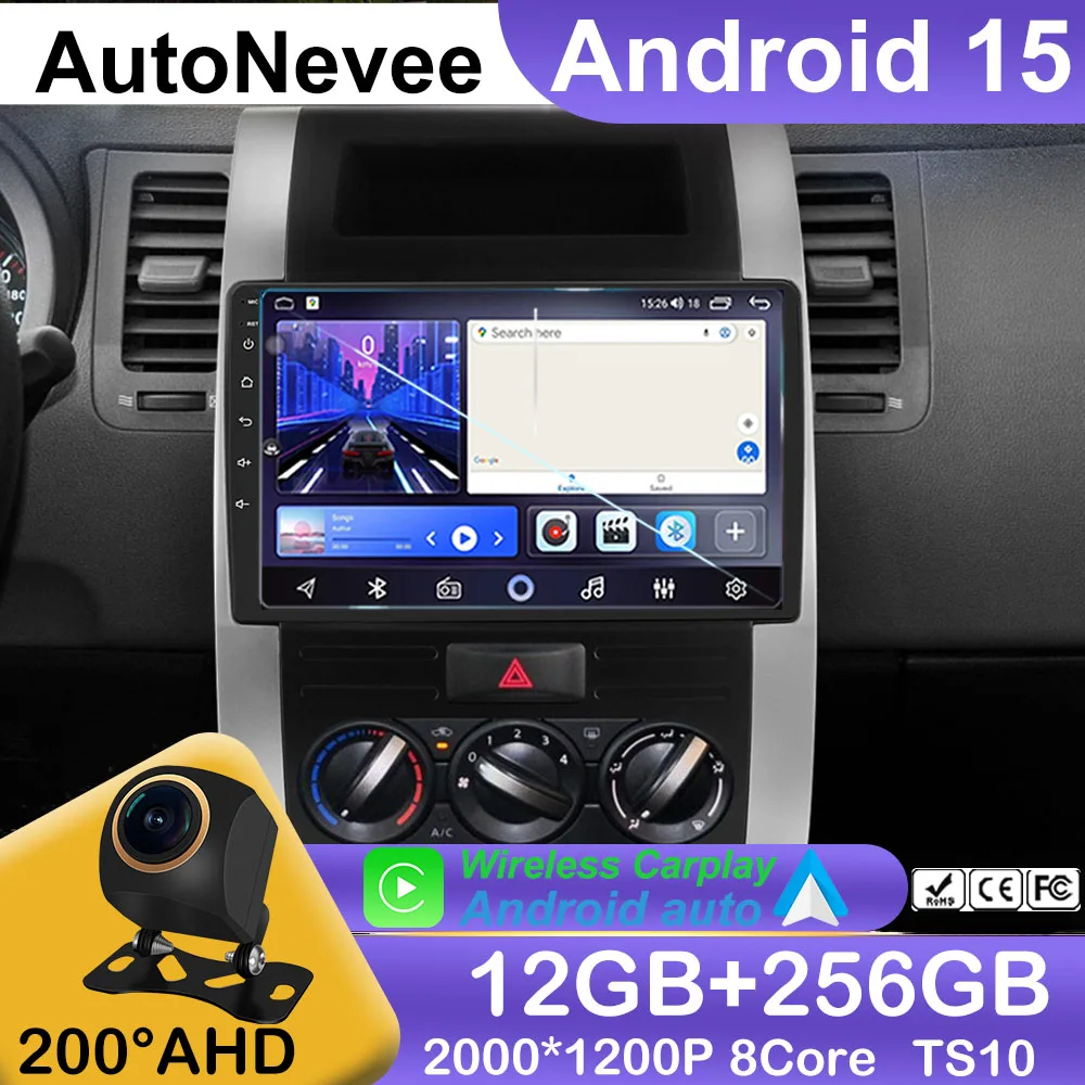

Android 15 Carplay Auto Radio For Nissan X-Trail 2 T31 X Trail 2007-2015 Car Navigation 2Din DSP Video Player Stereo Gps 5G WIF