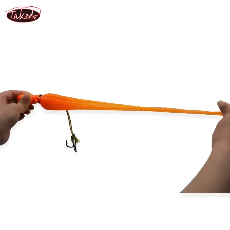 TAKEDO LG01 TPR Material 150G - 450G Squid Skirt Octopus Lure With Assist Hook Metal Jig Head Trolling Lures Boat For Tuna Shark