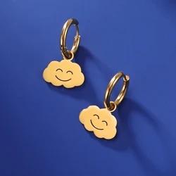 New Stainless Steel Cloud Drop Earrings Women Girls Gold Color Cute Earrings Minimalist Wedding Jewelry Gift for Friends