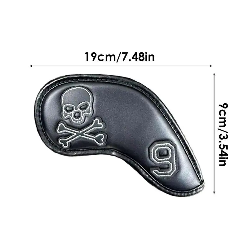 Fur Lining PU 10 PCS Golf Clubs Iron Head Covers Skulls Golfs Putter Protector Cover 4/5/6/7/8/9/P/S/A/X Golf Club Headcover