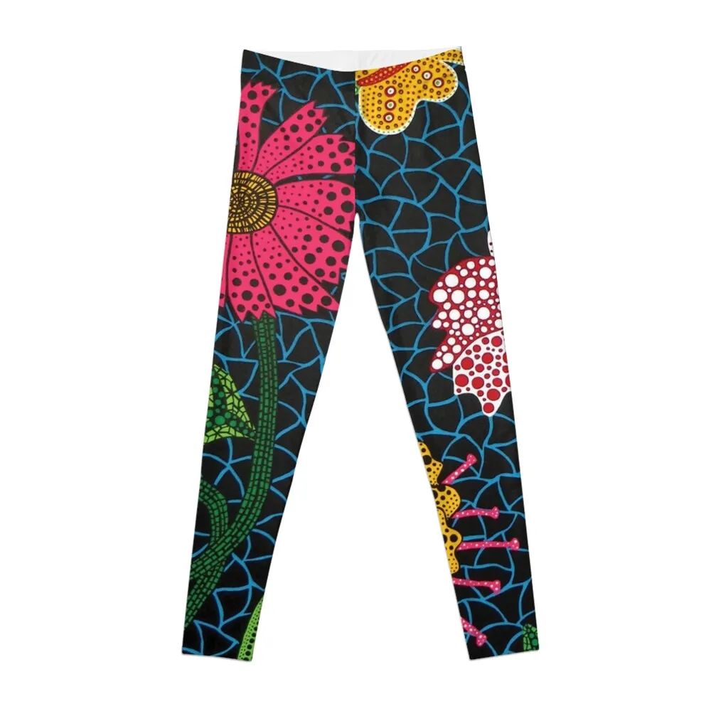 Yayoi Kusama Flowers Design, Japanese Art, Yayoi Print, Poster, Printable Digital Product, Canvas Leggings Leggings