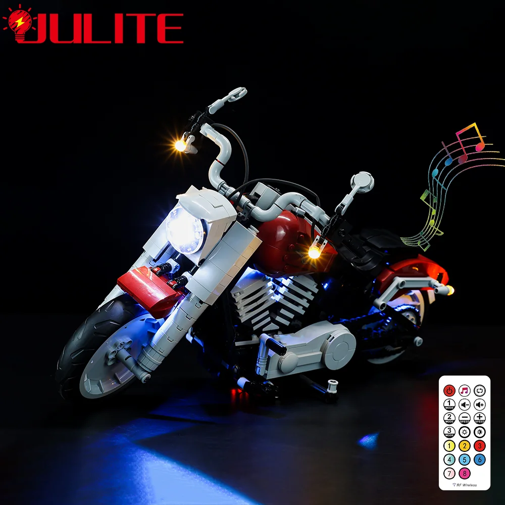 Kit de luz Led para motocicleta Harley Davidson Fat Boy, juego de bloques, modelo de motocicleta, Juguetes DIY, 10269, no incluye bloques de construcción