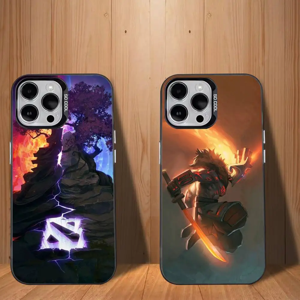 حافظة هاتف C-Cool D-Dota 2 لهاتف iPhone 17,16,15,14,13,12,11,Mini,Pro,SE,MAX غطاء أبيض غير لامع مقاوم للصدمات