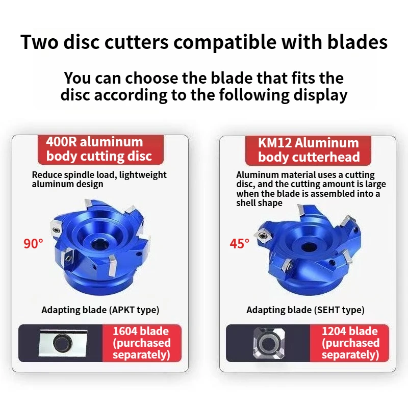 BAP EAP 400R 40 50 63 80 100 125 160 페이스 엔드 알루미늄 밀링 커터 헤드 (FMB22 FMB27 FMB32 툴 홀더용, APKT1604 인서트 포함)