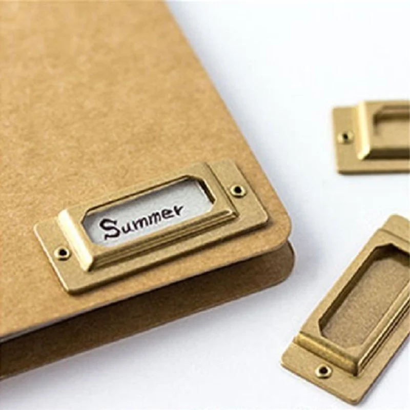 Vintage copper brass Brand Name Label plate Metal bookmarks Index for Midori traveler\'s notebook planner accessories stationery
