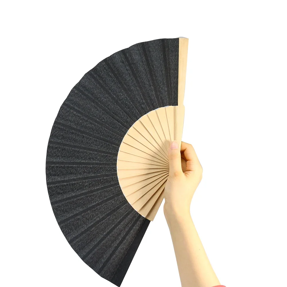 1PC Handmade Wooden Handle Folding Fan Home Decoration Craft Stage Performance Props Costume Shooting Supplies Hanfu Accessories