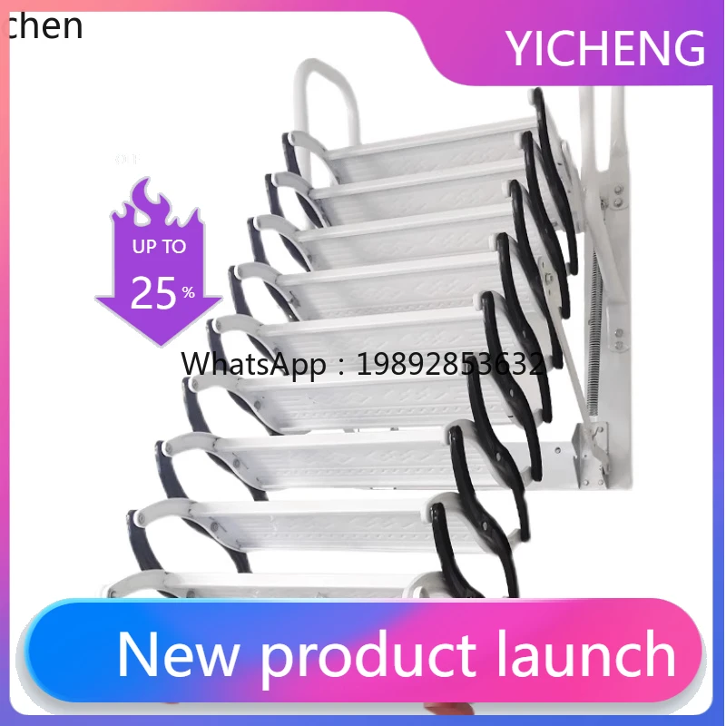 WW20 wall-mounted attic telescopic staircase folding compartment telescopic ladder simple lift home decoration accessories