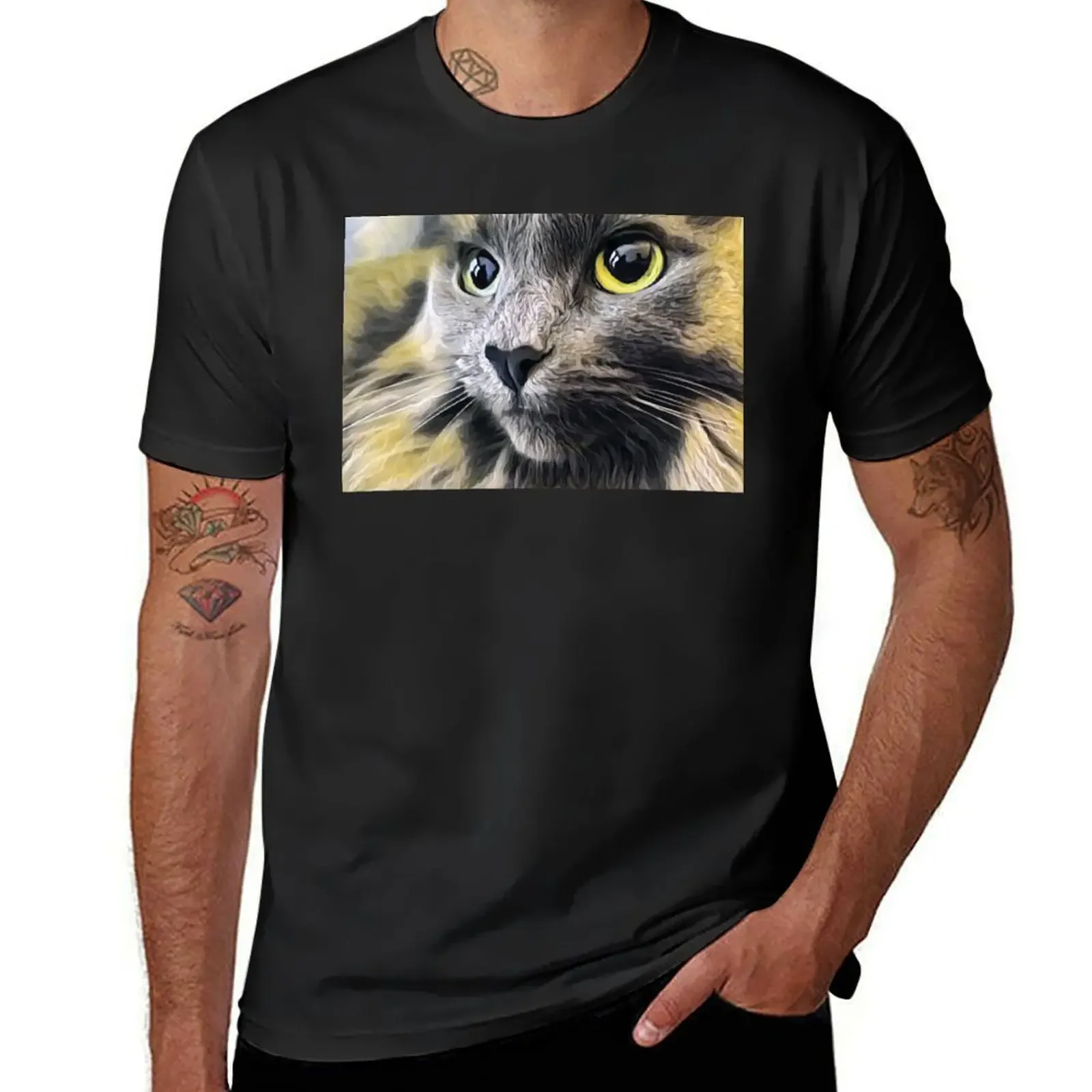 Stunning gray cat T-Shirt designer shirts anime figures compression shirt men