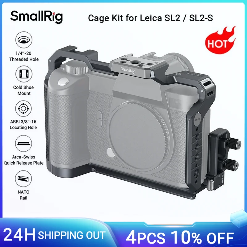 

SmallRig Cage Kit for Leica SL2 / SL2-S Built-in Arca-Swiss Quick Release Plate Supports Arca-Type Tripods for DJI RS Gimbals