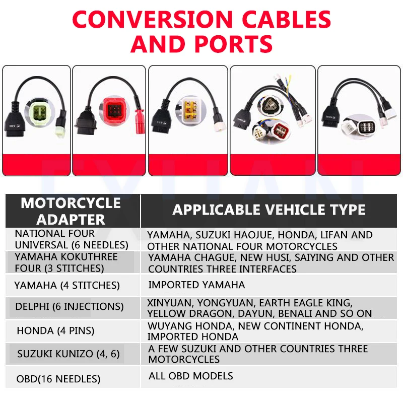 Detector de fallos de inyección de combustible electrónico para motocicleta 6 en 1, diagnóstico, código de fallos OBD, instrumento de diagnóstico de computadora, Detector de fallos