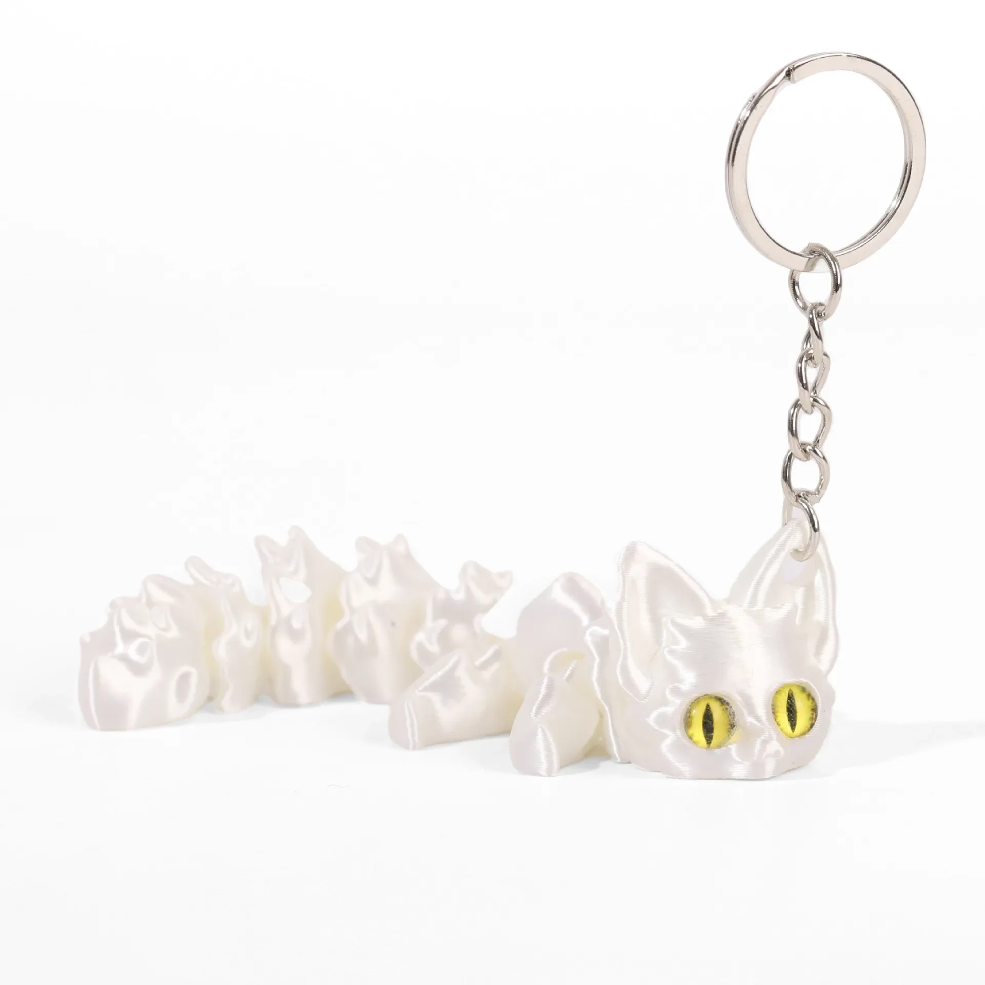 New 3D Printing Fox Model Figurines with Keychain Tail Movable Ornament Backpack Decoration Pendant Home Tabletop Miniatures