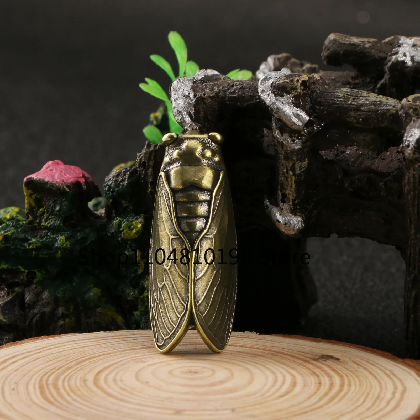 Solid Brass Cicada Figurine Small Statue Home Ornament Figurines Collectibles