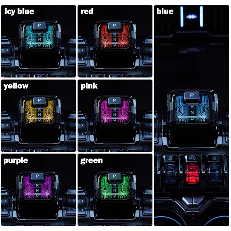 ل BYD ليوبارد 8 كريستال والعتاد التحول المقبض مضيئة المحيطة ضوء كريستال مقبض اكسسوارات تعديل السيارات الداخلية #5