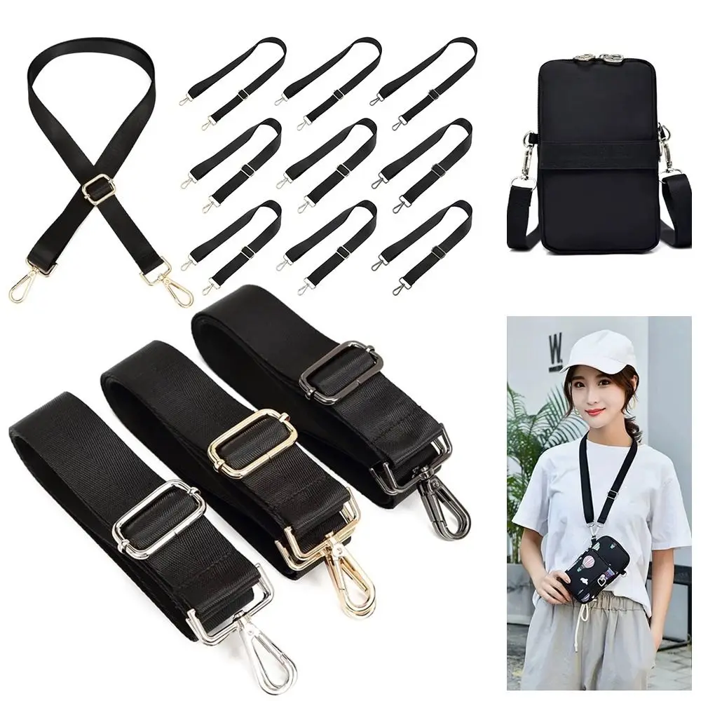Bag Accessories Adjustable Bag Strap Nylon Black Handbag Strap Bag Belt Shoulder Bag