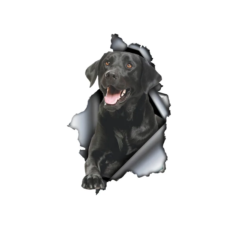 DK578# Black Labrador Car Stickers, Waterproof Pvc Animal Decals With 3D Effect, Block Scratches and Increase Fun Auto Parts