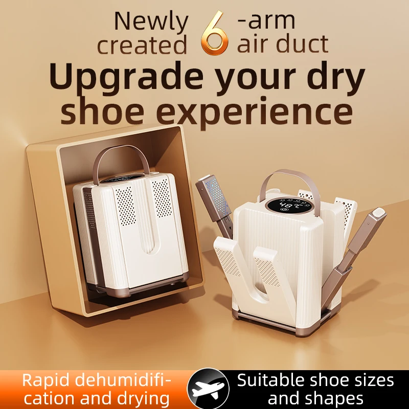 Portable Electric Shoes Dryer 6 Arms Foldable Telescopic Smart Heater Deodorizer Dehumidifier Shoe Drying Machine Foot Warmer