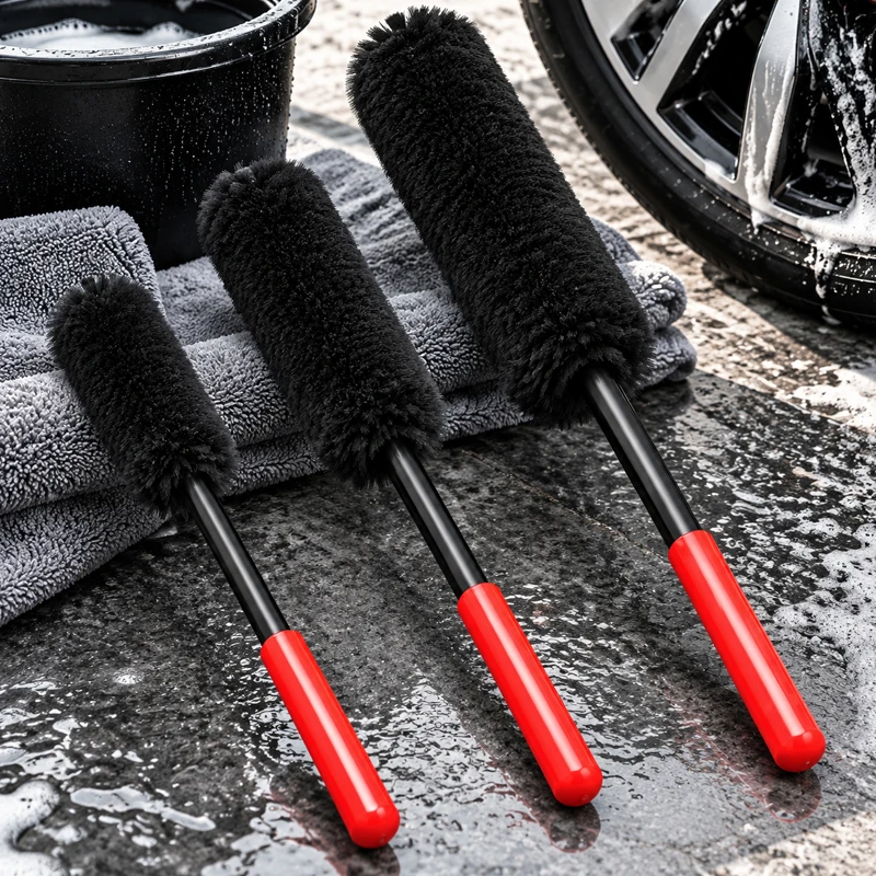 Car Wheel Bendable Detailing Brush Soft Plush Woolies Auto Rim Tire Cleaning Brush For Car Motorcycle Wheel Washing Tools