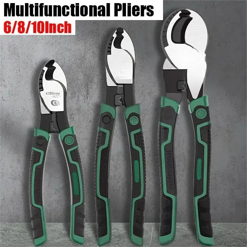 

1pc 6/8/10 Inch High Carbon Steel Cable Cutter Pliers Electrician Manual Wire Stripper For Household Appliance Repair Hand Tools
